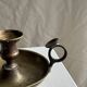 Antique blackened gold hand candlestick H8 D13.5