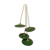 Lot 4 suspensions vintage indus ferme en tôle émaillée