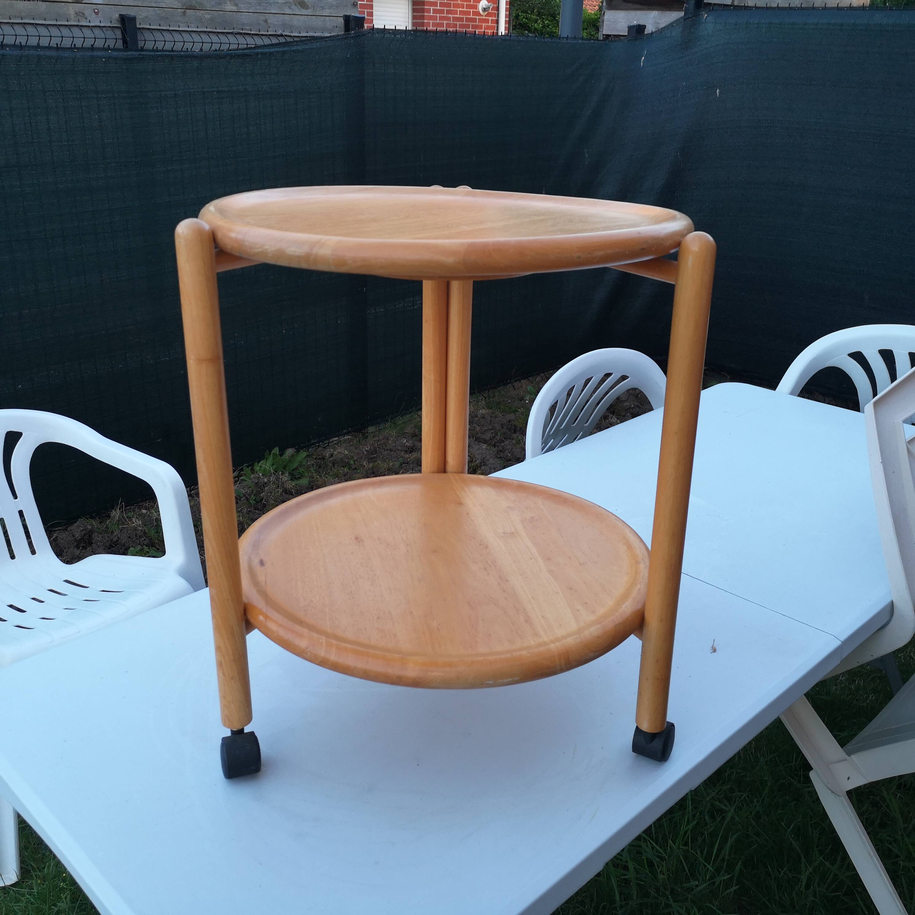 Jens Quistgaard Folding Serving Trolley Dansk Lazy Susan Denmark 1970