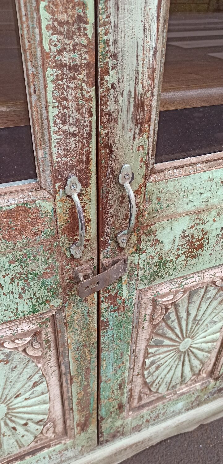 Green patinated glass cabinet