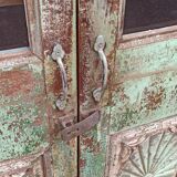 Green patinated glass cabinet