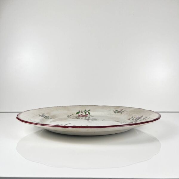 Plat rond patiné modèle Strasbourg, Sarreguemines, 1880-1918