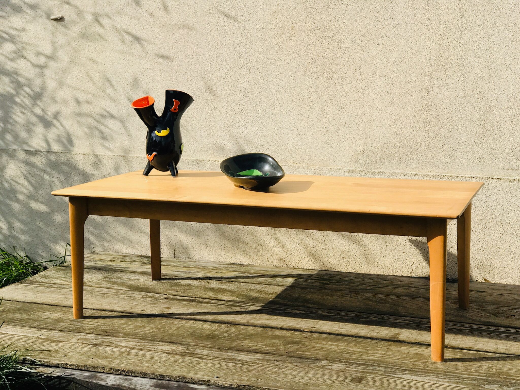 Vintage light wood coffee table