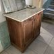 Antique sideboard chest of drawers in oak wood and marble top