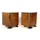 Minimalistic Art Deco Bedside Tables In Walnut Veneer, Czechoslovakia 1930s