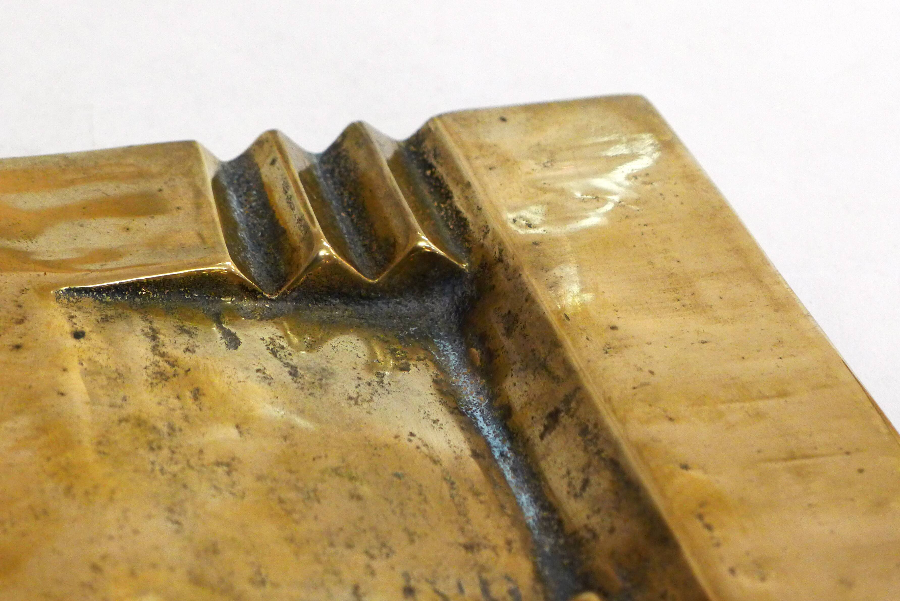 Stylized ashtray gilded bronze