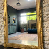 Antique Empire period mirror 165.5cm gilded with gold leaf