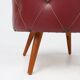 Pouf vintage avec rangement en simili cuir rouge foncé, France ca. 1950