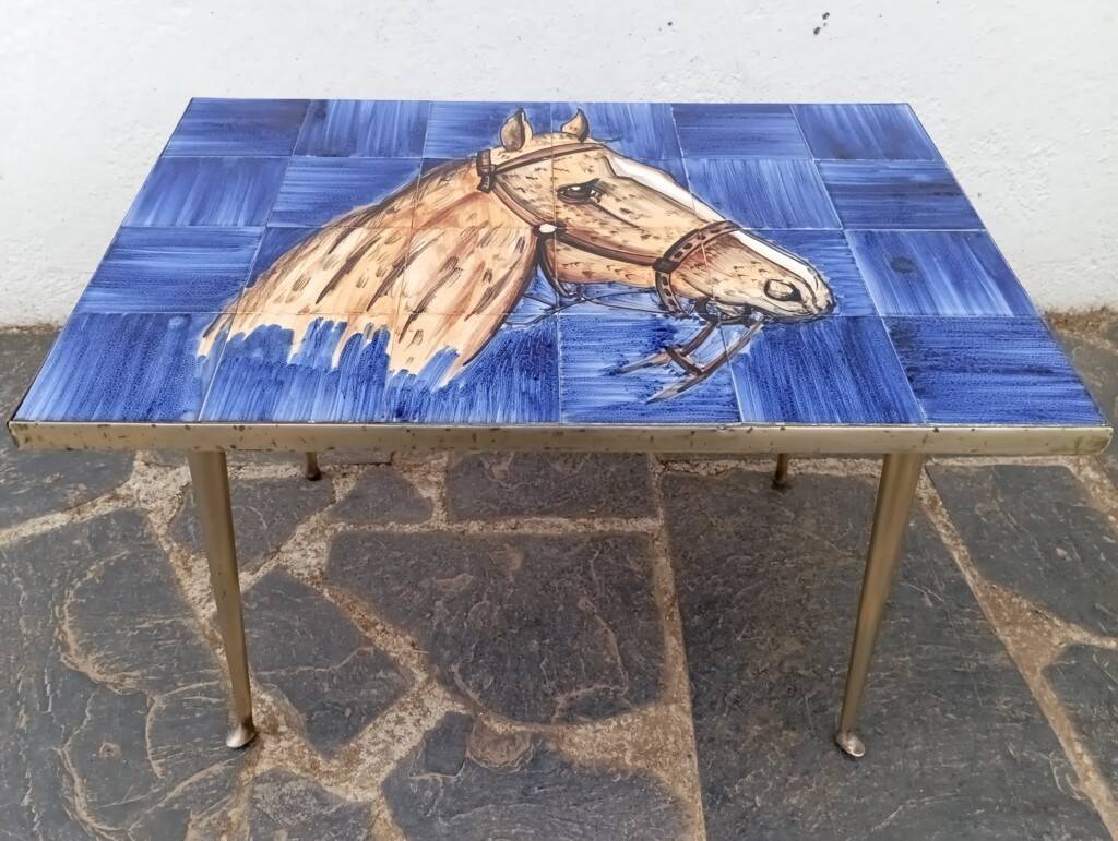 50s ceramic horse coffee table