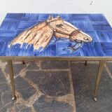 50s ceramic horse coffee table