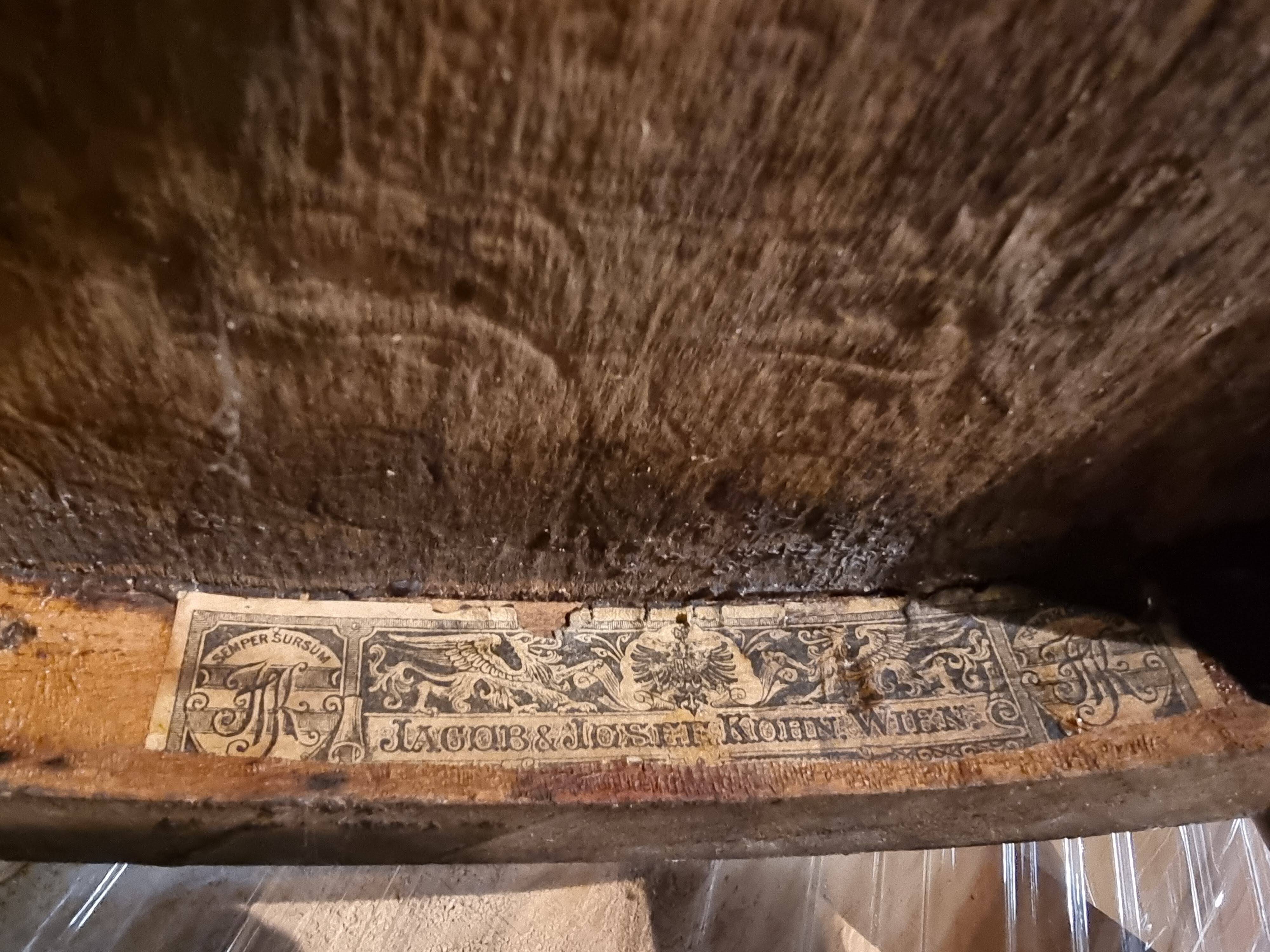 Pair of curved wooden chairs by Jacob & Josef Kohn, Vienna circa 1900