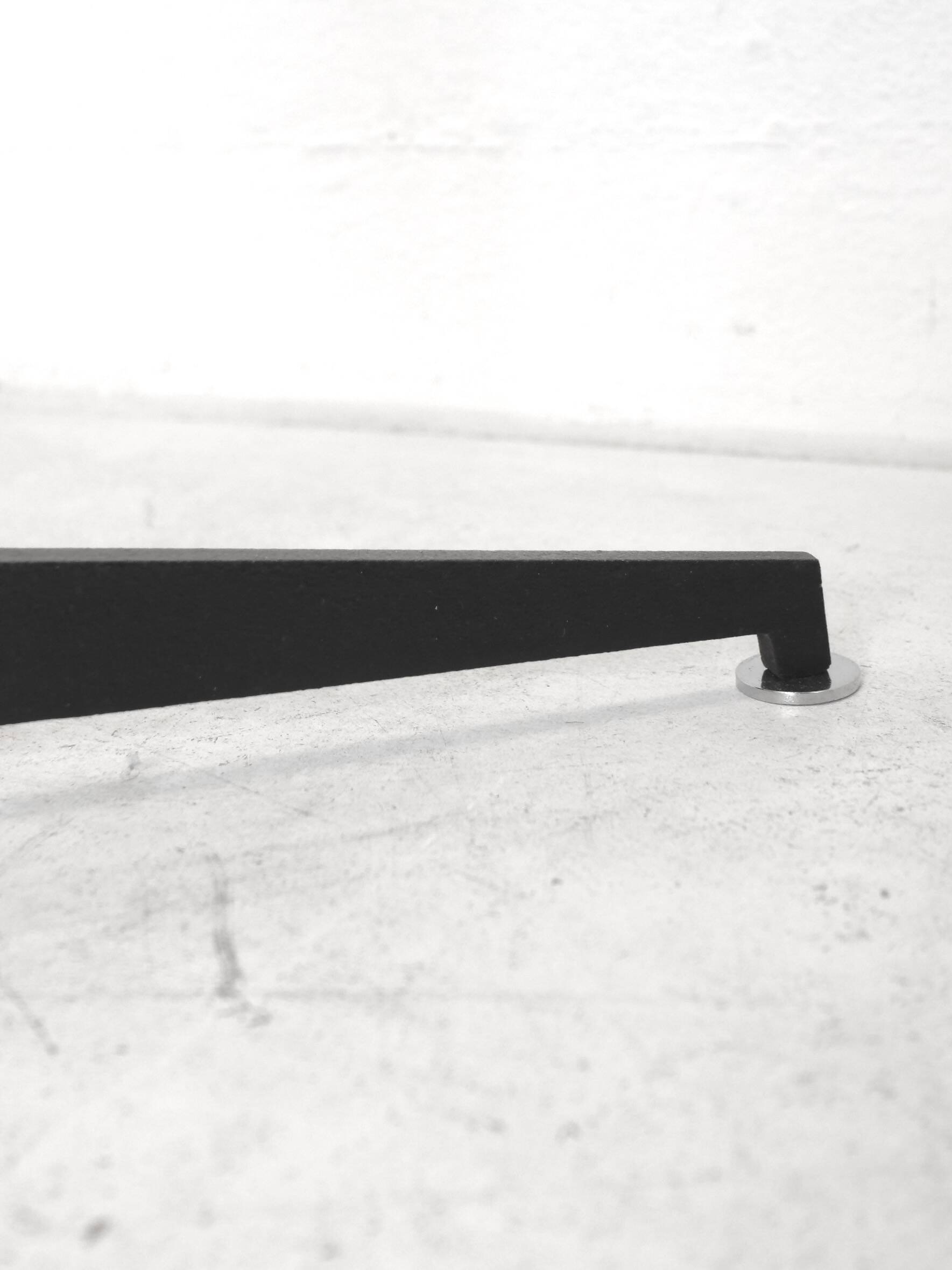 Chrome and black velvet Staff light floor lamp