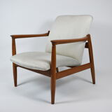 Fauteuil vintage GFM-64 de E.Homa, années 60, velours argenté gris
