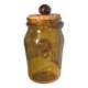 Vintage BIOT Glassware - Large covered jar pot 23cm bubbled blown glass am