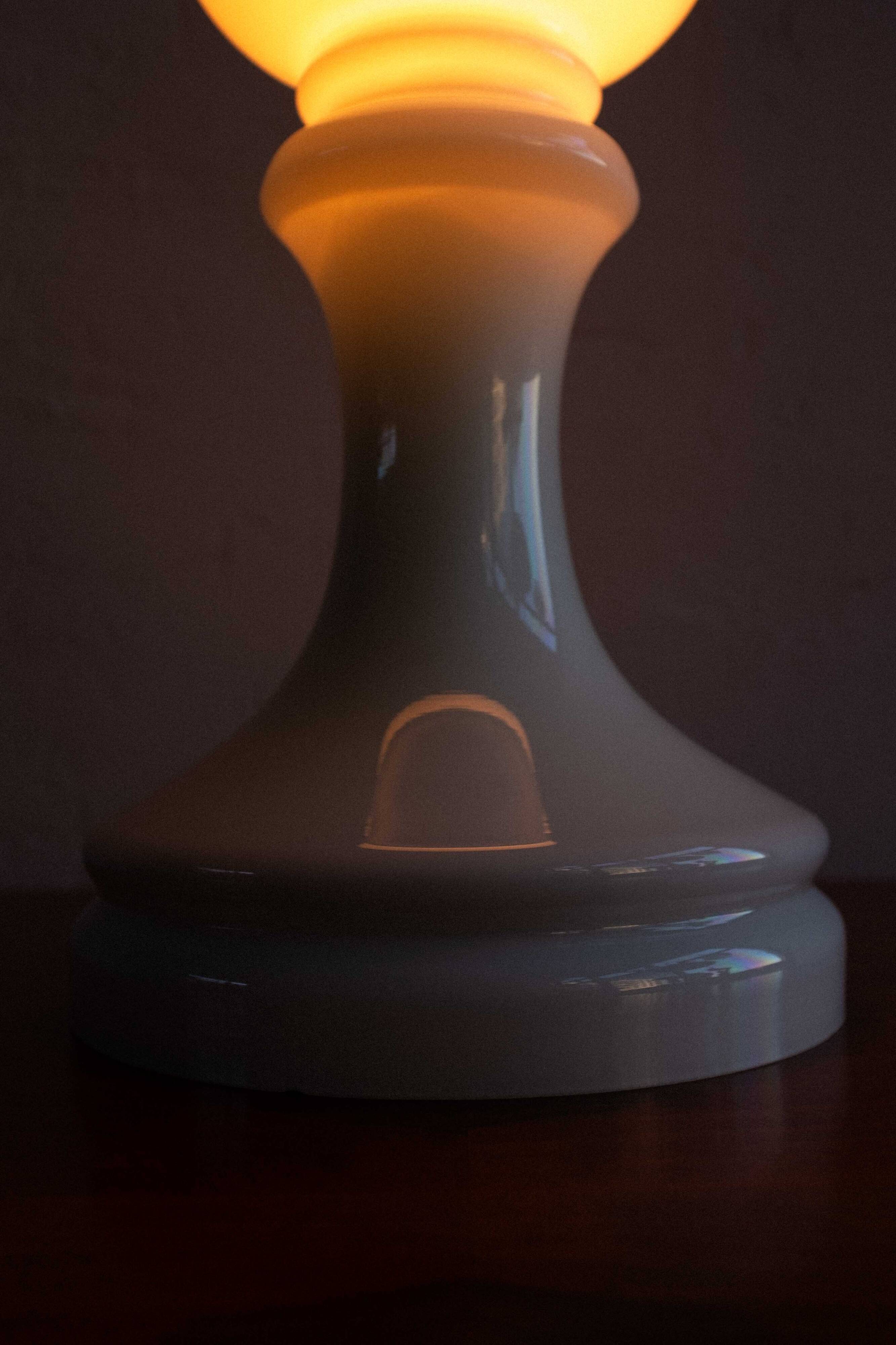 Vintage Czechoslovak Bishop Glass Lamp by Ivan Jakeš, 1970s