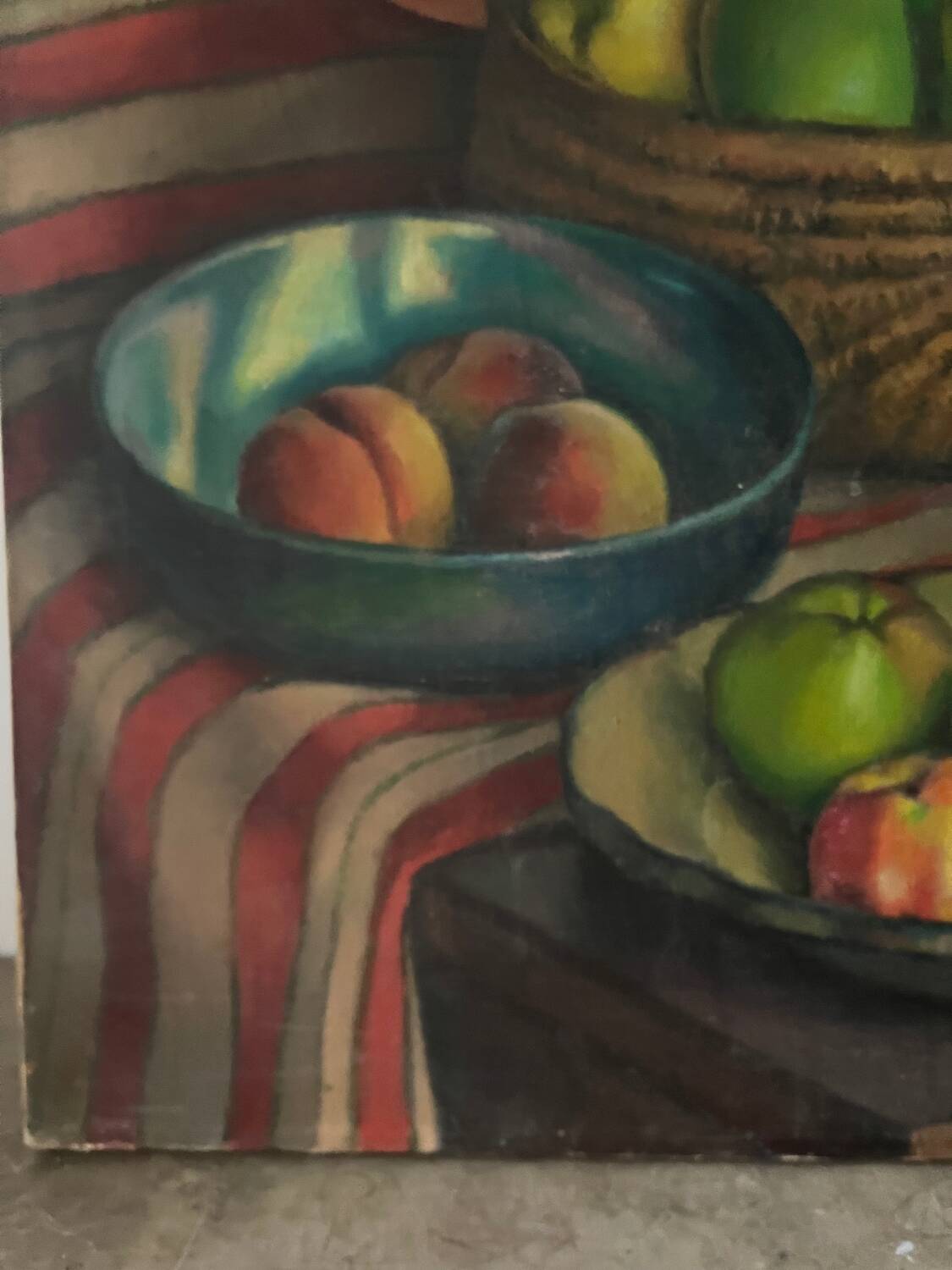 Still life of apples and pears, signed Robert Chaillat