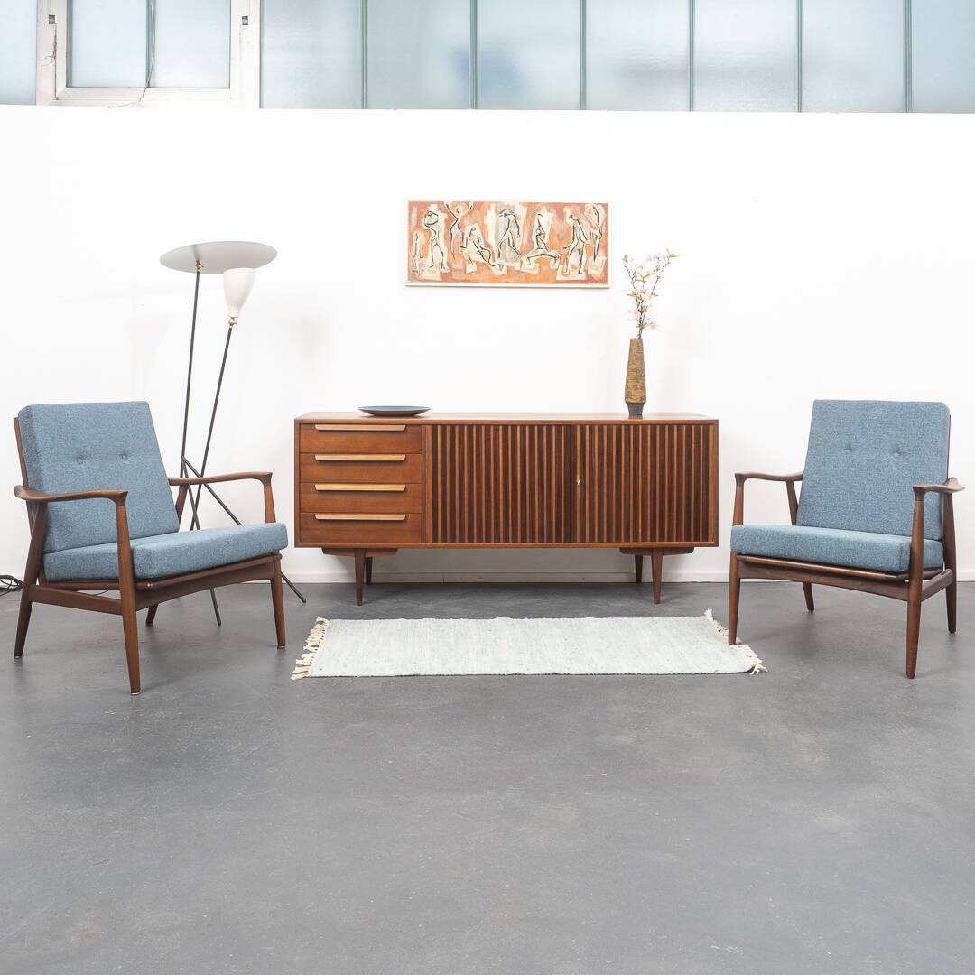 Enfilade années 60, teck, scandinave, 165cm, restauré