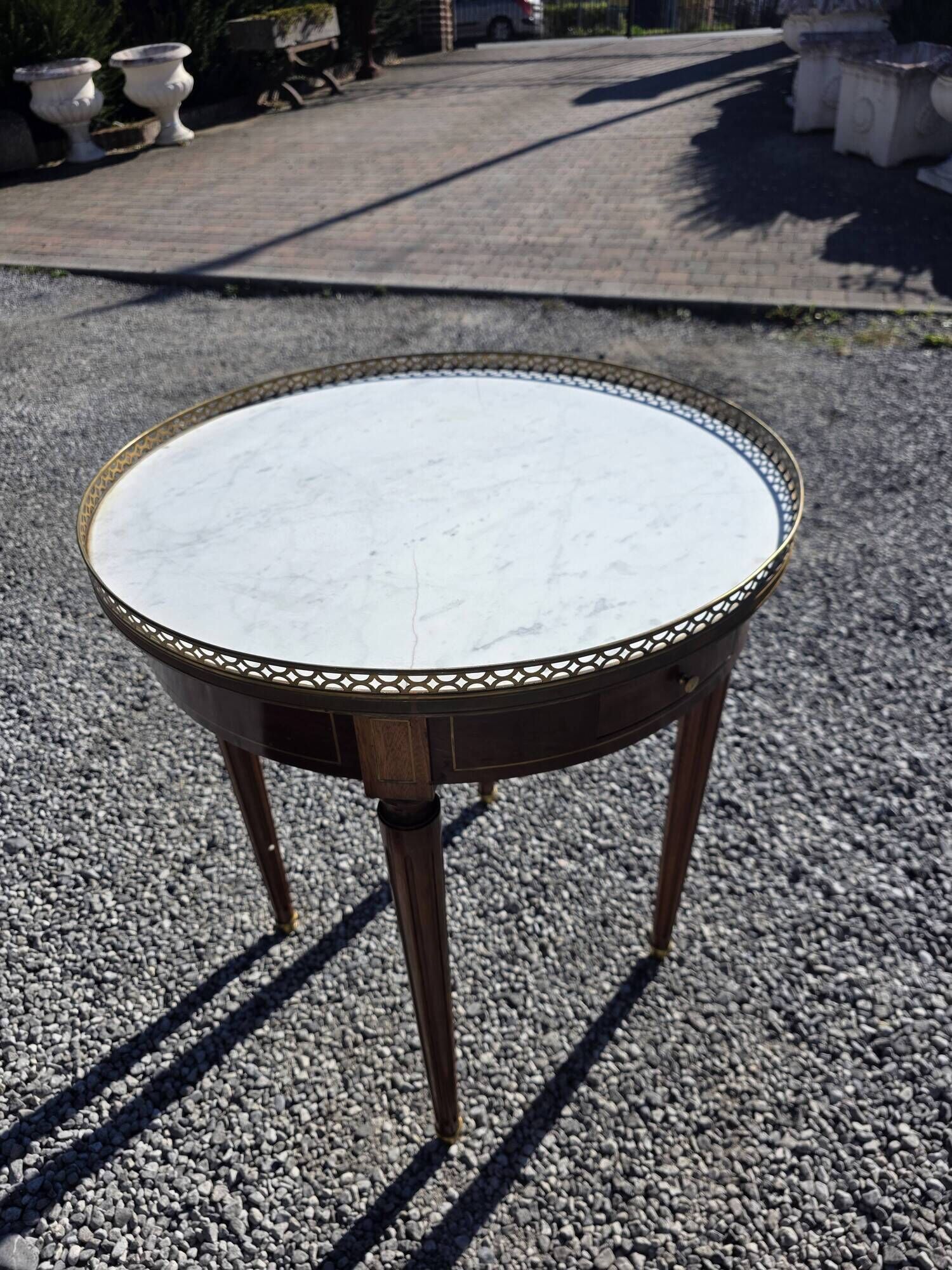 Louis XVI style bouillotte table in mahogany