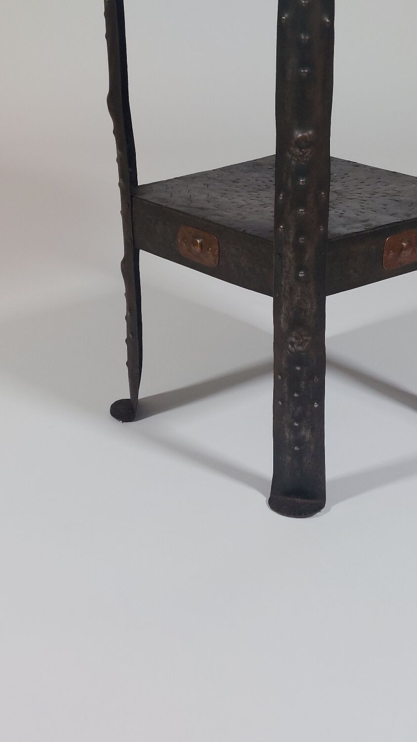 Antique Viennese side table handcrafted in wrought iron.