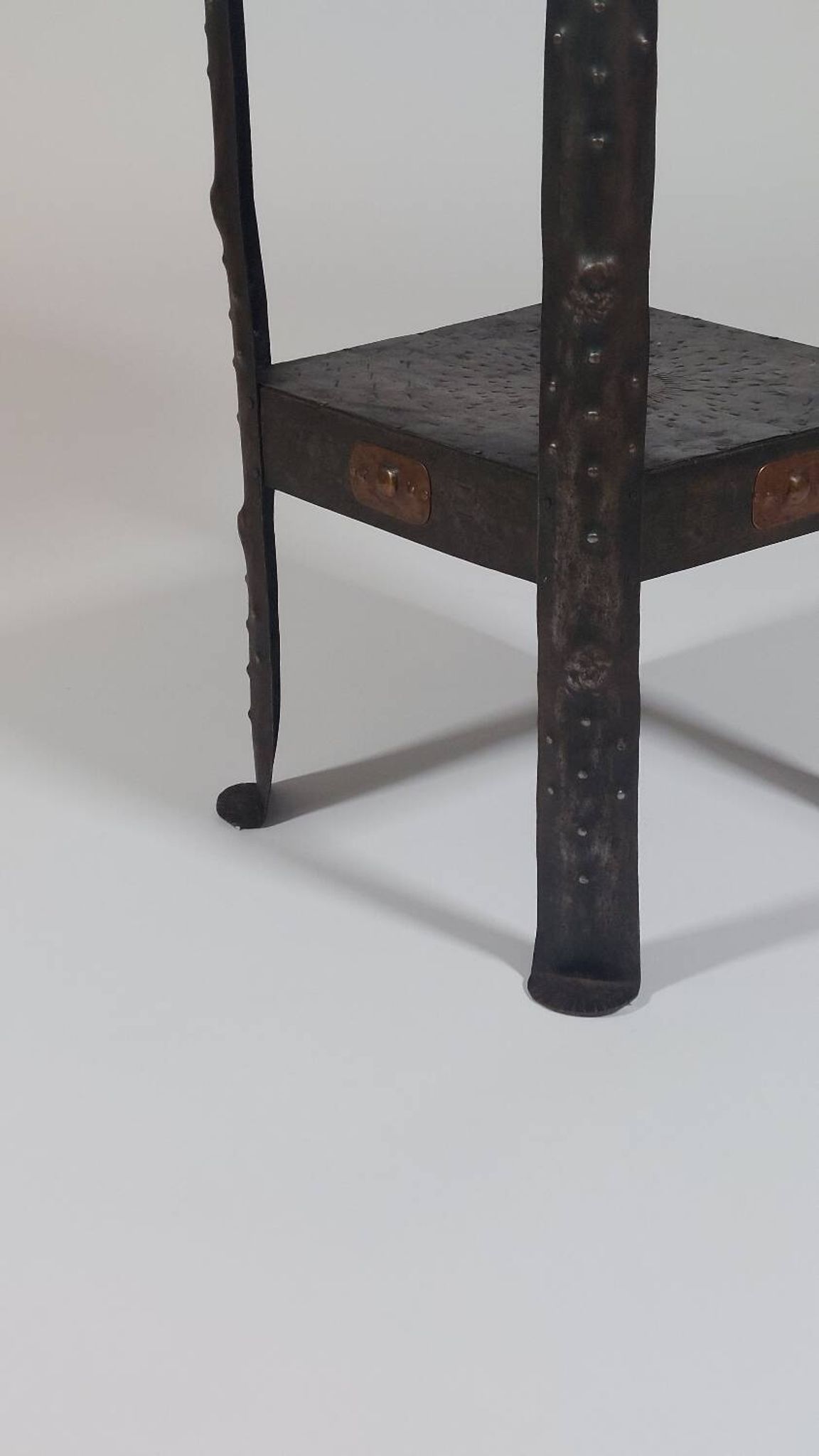 Antique Viennese side table handcrafted in wrought iron.