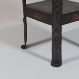 Antique Viennese side table handcrafted in wrought iron.