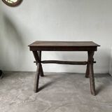 Solid walnut desk, folk art, Savoy, circa 1900