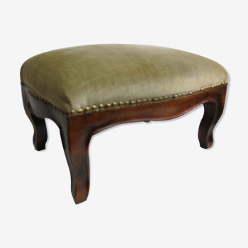 Louis XV footrest in wood and velvet