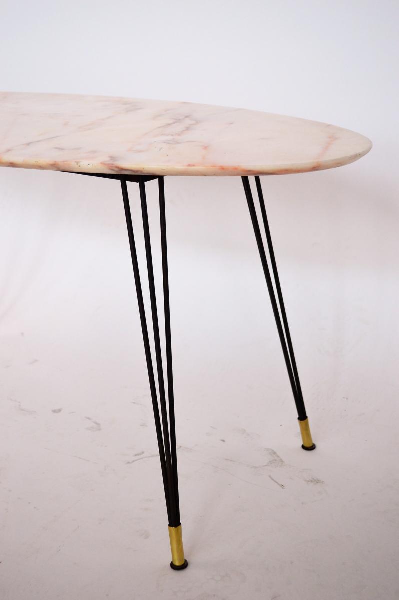Italy 1950 s oval marble coffee table