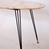 Italy 1950 s oval marble coffee table