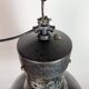Large Industrial Factory Black Pendant Lamp with Cast Iron Top, 1950s