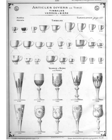 Baccarat set of 2 glasses with liquor mug in gilded cut crystal 1907 4.5cm