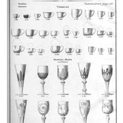 Baccarat set of 2 glasses with liquor mug in gilded cut crystal 1907 4.5cm