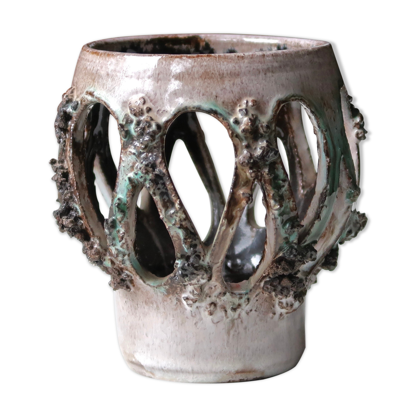 Ceramic photophore candle holder Glit Iceland Lava, 60s