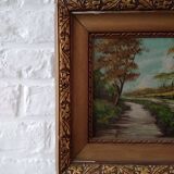 Oil on canvas country landscape