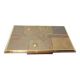 70s Brutalist Coffee Table in Brass, Bronze and Stone