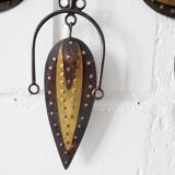 Brass, Copper and Enamel Mobile by Cesar Vasquez, Mid Century Wall Hanging Metal