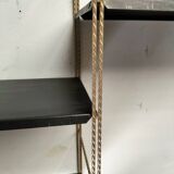 Modular black metal shelf