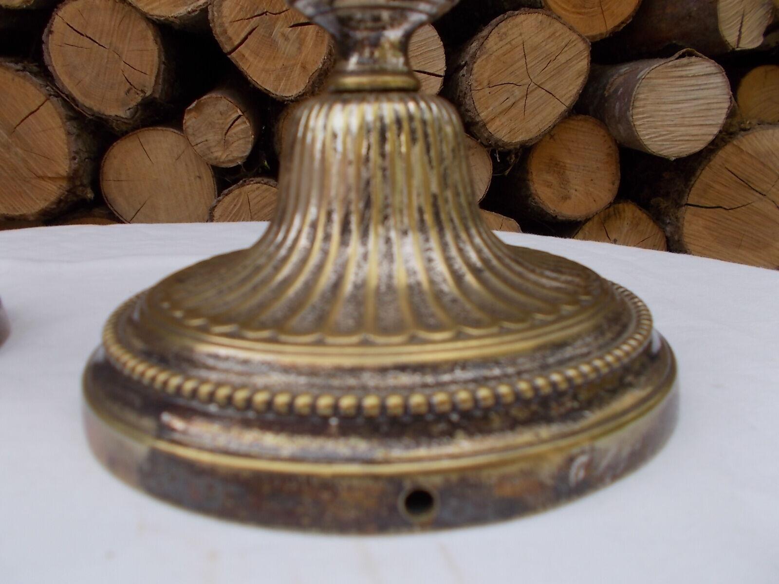 Pair of silver metal candlesticks
