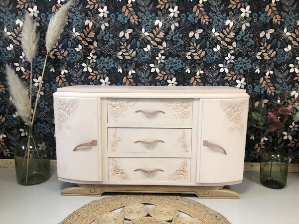 Commode Art Déco pied moustache  relookée