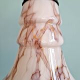 Art Deco pendant light in pink marbled opaline (4 available)