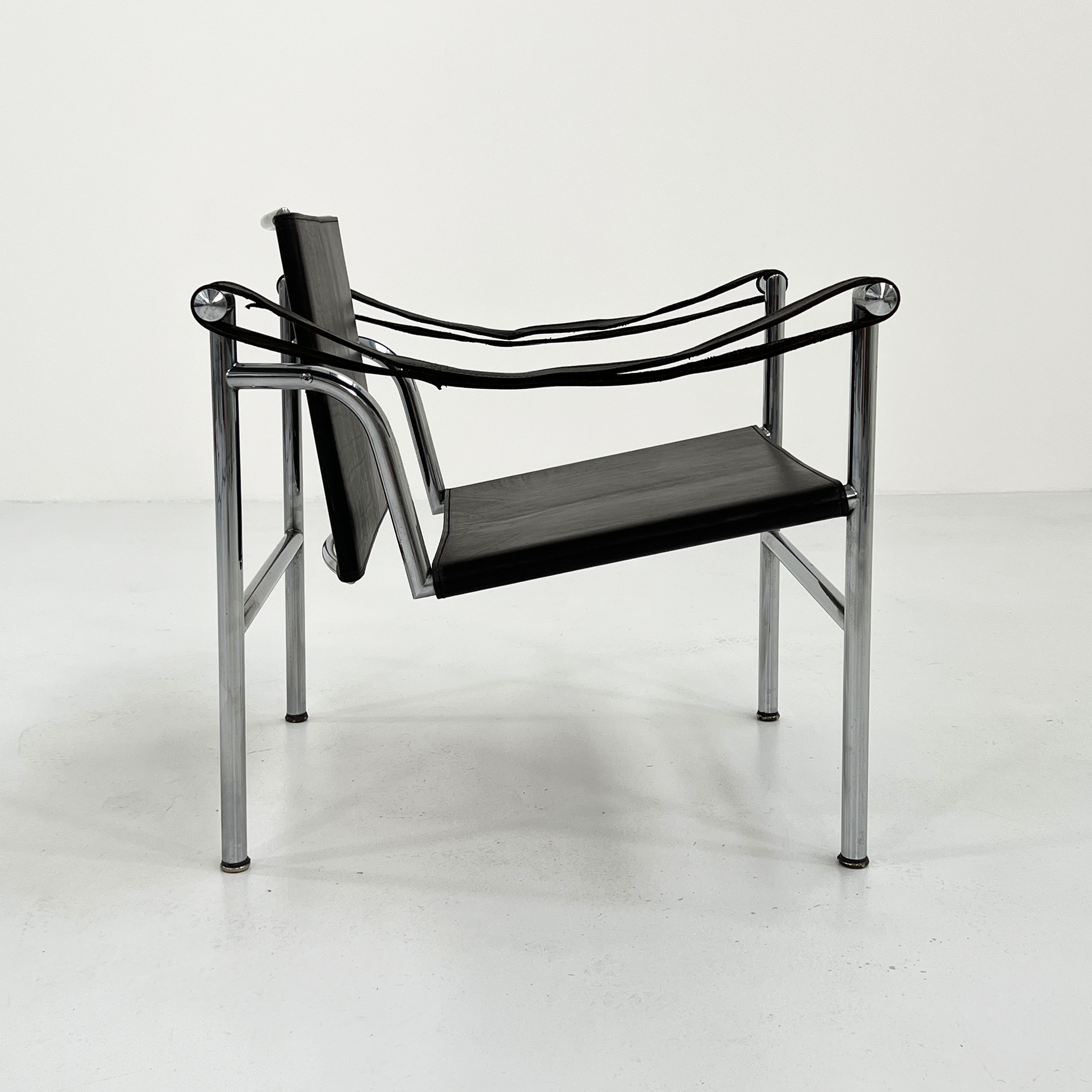 Fauteuil LC1 noir par Le Corbusier pour Cassina, 1970