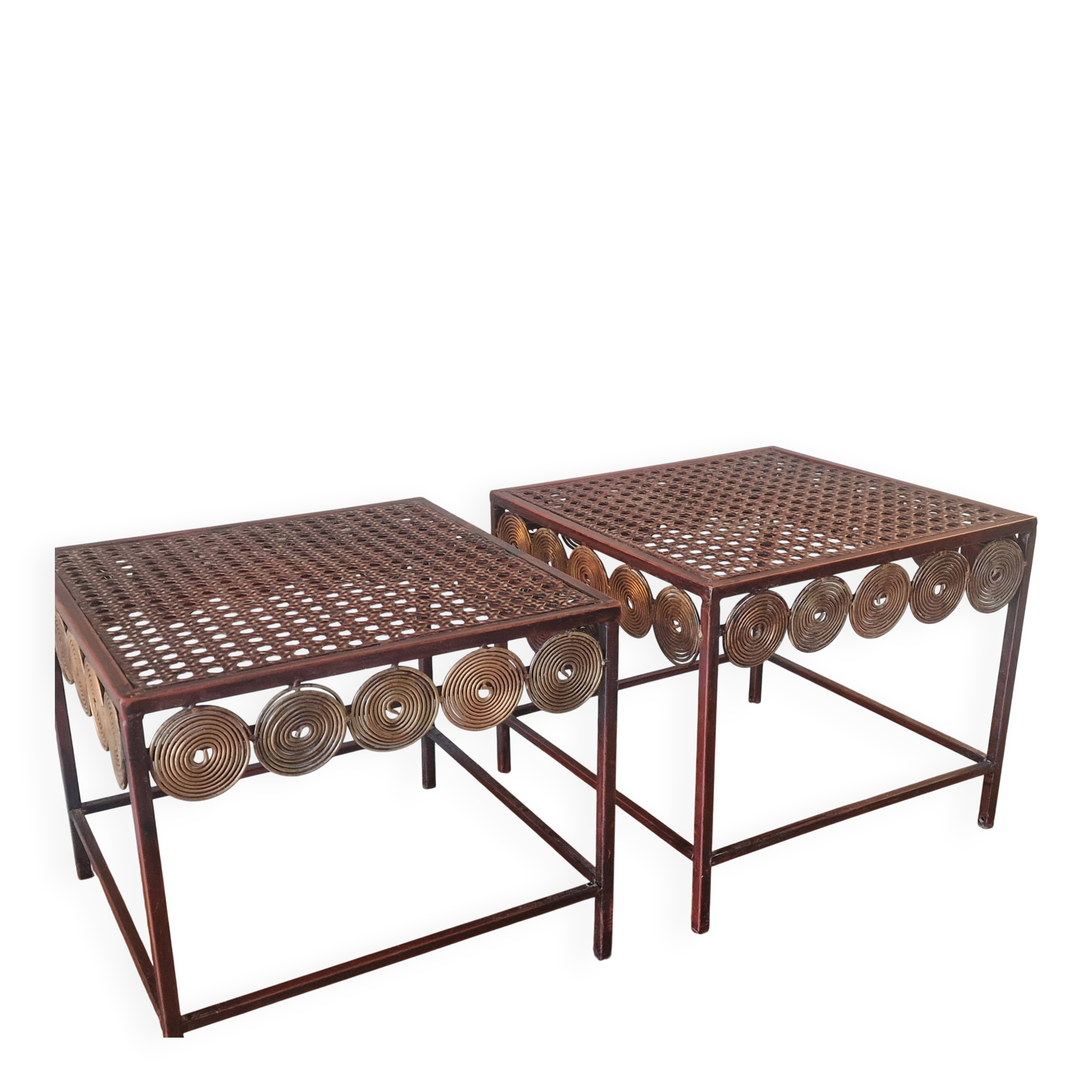 Lot de 2 tables de chevet en métal