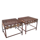 Set of 2 metal bedside tables
