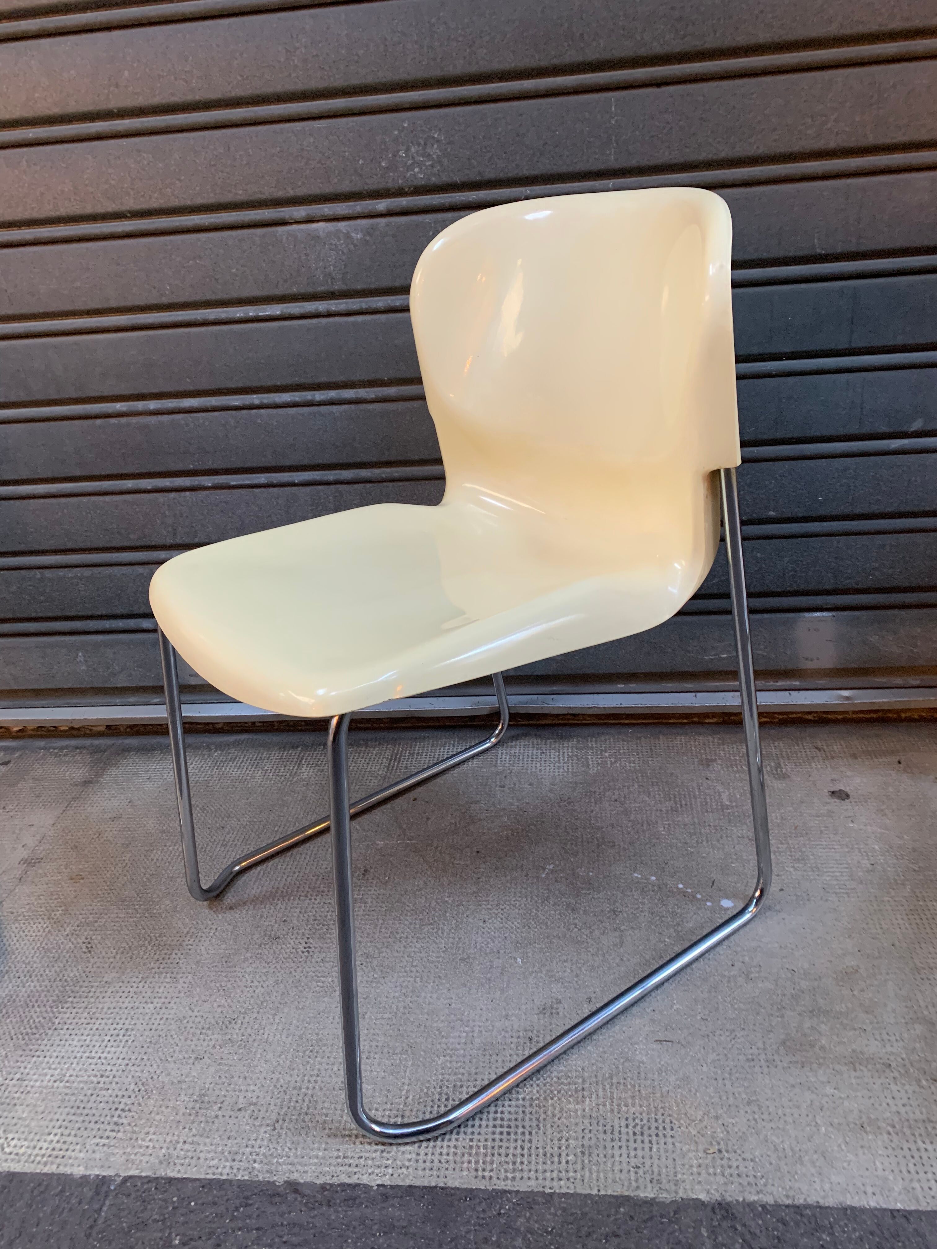 Set of 4 chairs 70s Gerd Lange beige