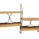 Vintage 1960s wooden and rattan shelf with 4 shelves