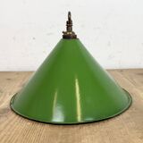 Industrial British Green Enamel Factory Pendant Lamp, 1950s