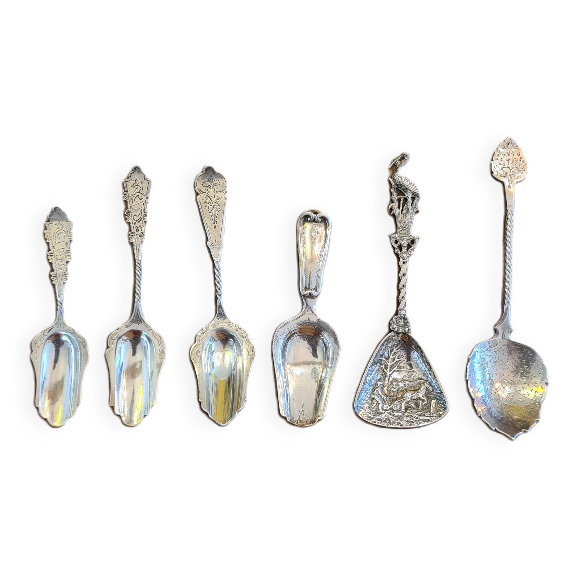 6 Dutch Silver Spoons, 19th And 20th Century