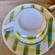 Two yellow and green Moulin des Loups Glasgow teacups