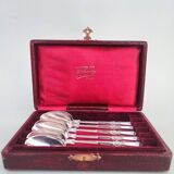 Six silverplated spoons