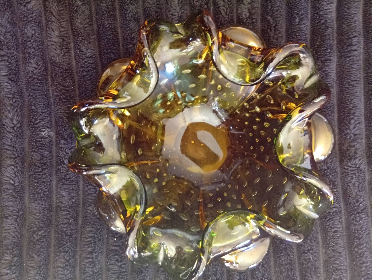 Murano bubble glass catchall